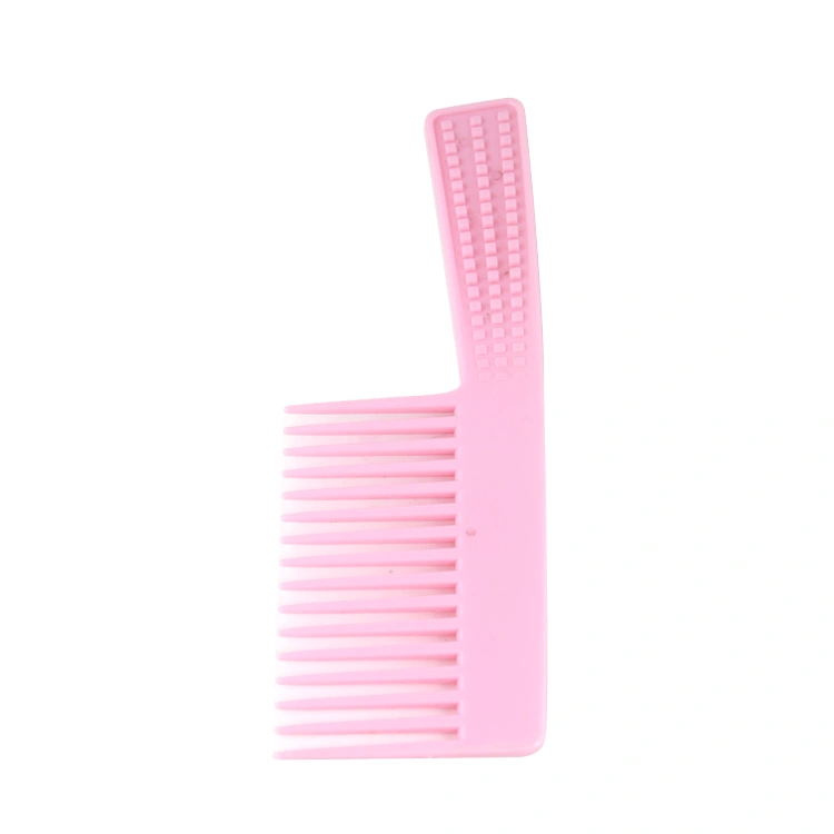 Xinlinda brand pink color plastic big customized portable comfortable plastic big size wide tooth hair comb