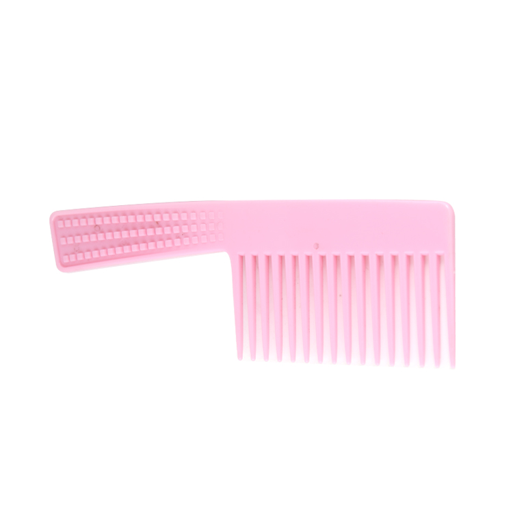 Xinlinda brand pink color plastic big customized portable comfortable plastic big size wide tooth hair comb