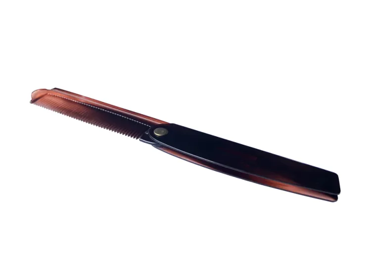 Xinlinda brand folding beard brush fine tooth pocket hotel plastic mini folding beard mustache lice Comb