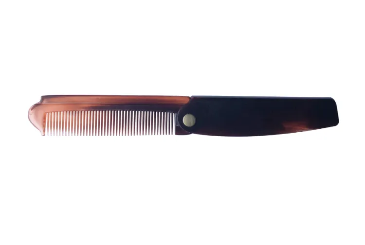Xinlinda brand folding beard brush fine tooth pocket hotel plastic mini folding beard mustache lice Comb