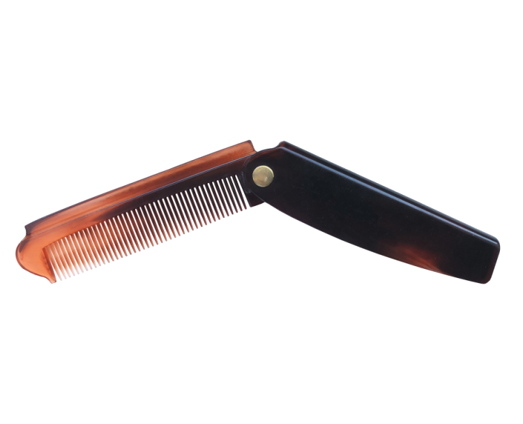 Xinlinda brand folding beard brush fine tooth pocket hotel plastic mini folding beard mustache lice Comb