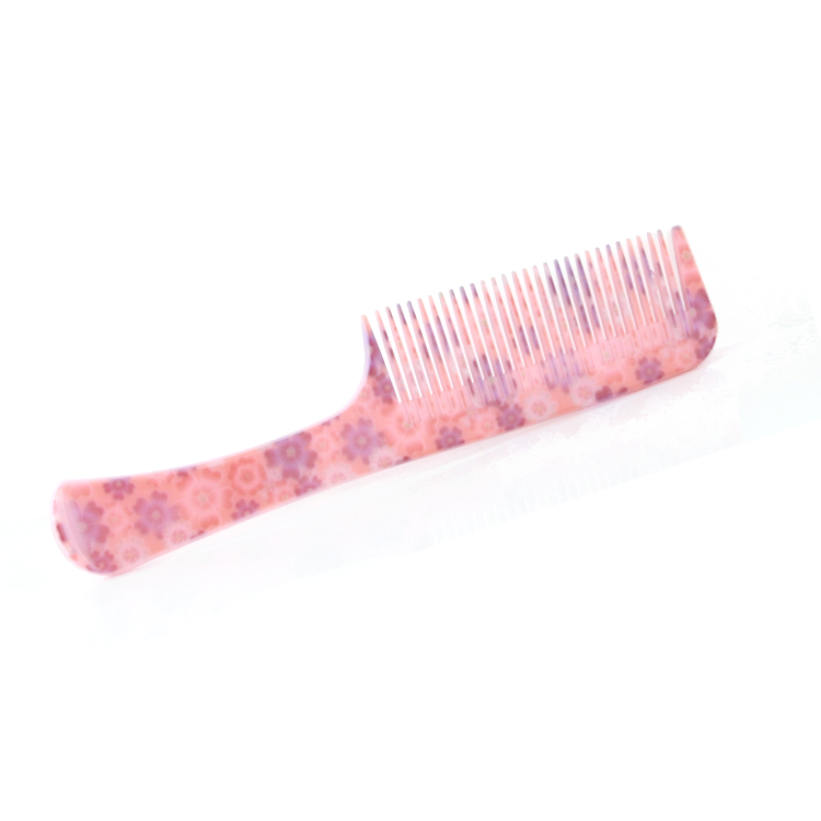 Xinlinda brand professional styling china made flower girlish pink color printed plastic hair comb