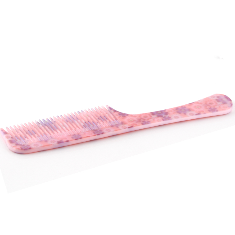 Xinlinda brand professional styling china made flower girlish pink color printed plastic hair comb