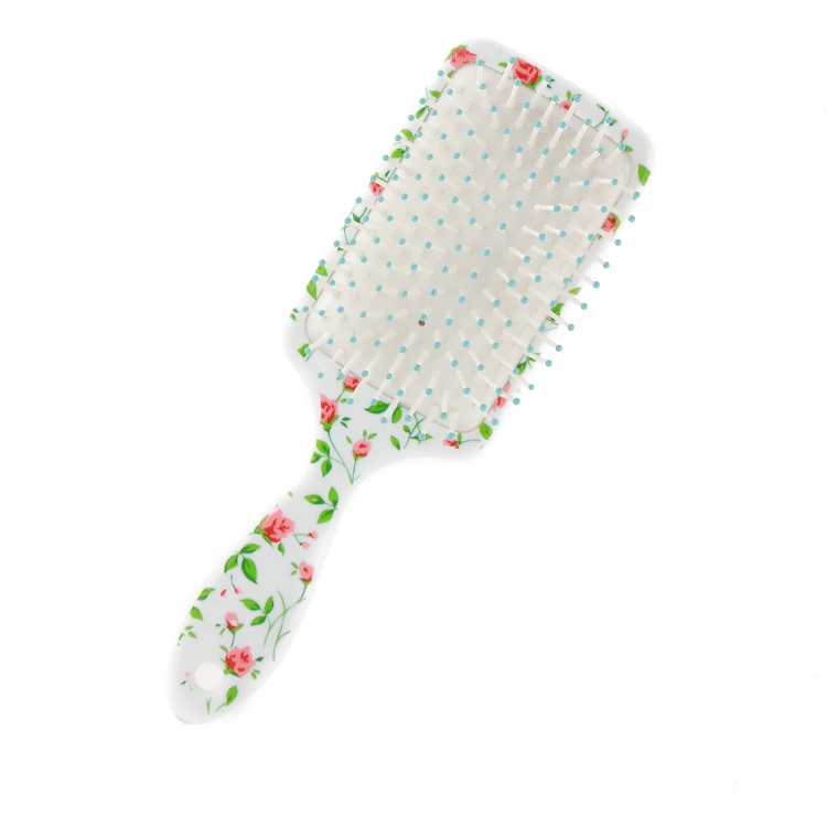 Xinlinda brand factory wholesale customised antique hair brushes good quality printed flower round heated ionic hair brush