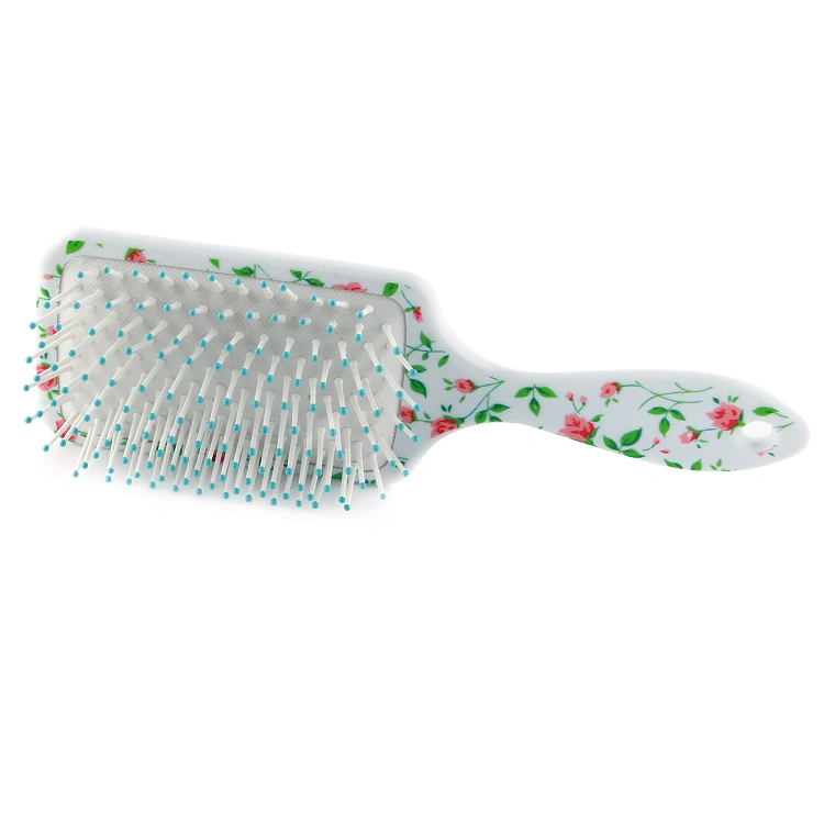 Xinlinda brand factory wholesale customised antique hair brushes good quality printed flower round heated ionic hair brush