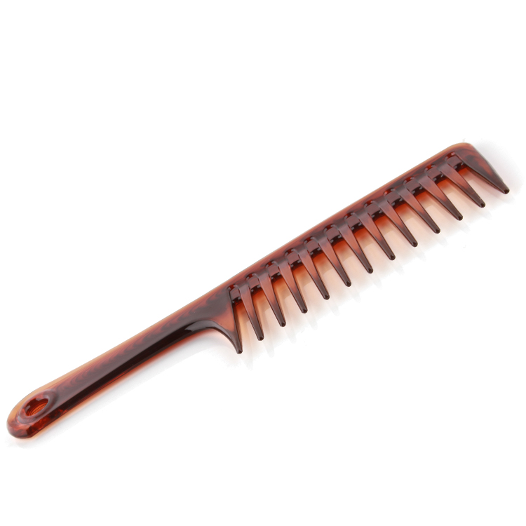 Xinlinda brand Wholesale cheap amber plastic custom good wide tooth hair comb