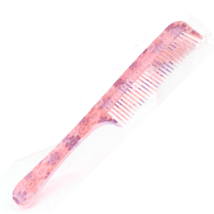 Xinlinda brand custom printed flower pink plastic unbreakable comb make your own hair comb