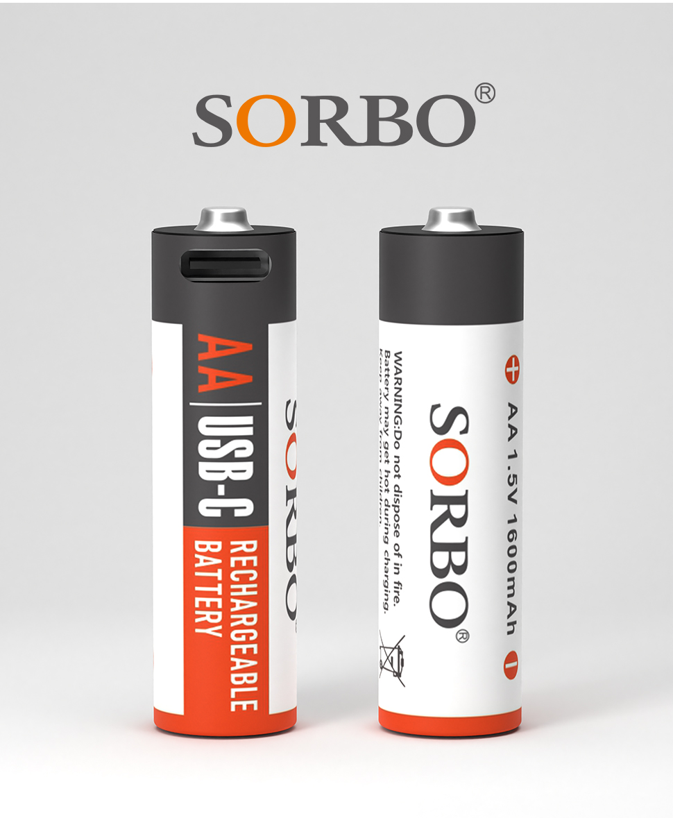 SORBO USB Rechargeable Batteries Lipo AA
