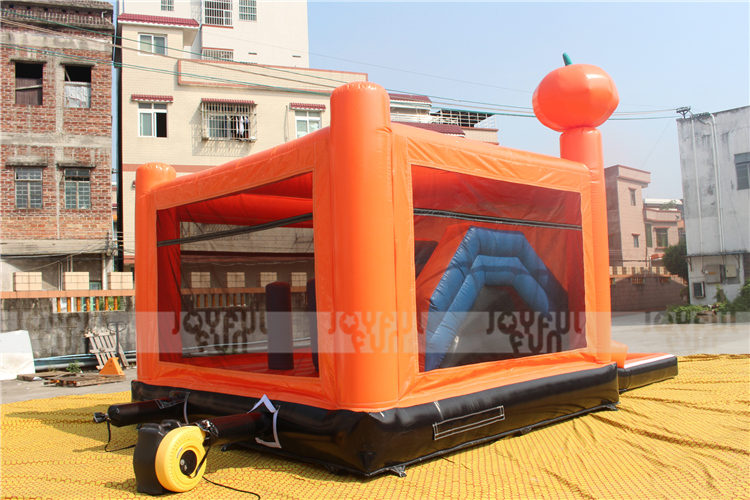 New design Halloween pumpkin design bouncer combo inflatable dry and wet combo for kids and adults JFCB-026-8.JPG