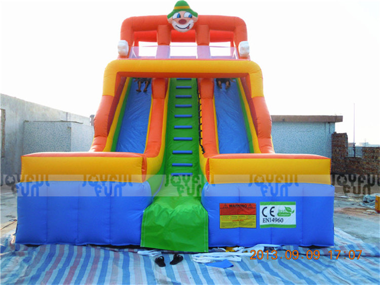 Amusement park toys inflatable clown theme children favorite dry slide inflatable game for sale JFSD-D11-3.jpg