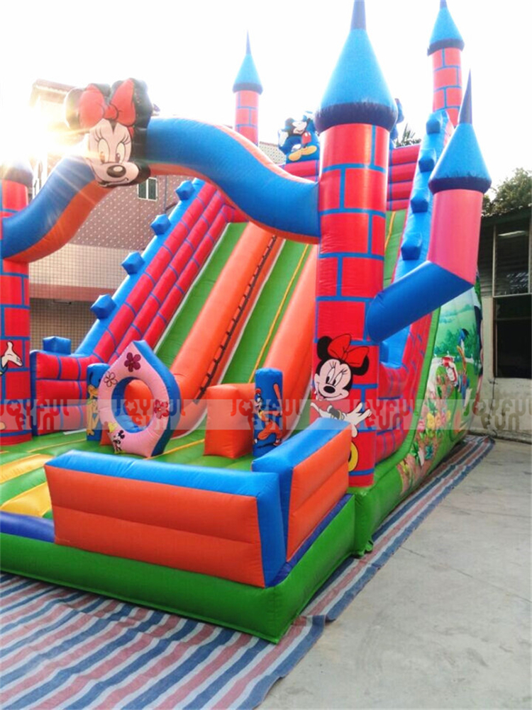 Cartoon mouse inflatable bouncer castle slide entertainment equipment interesting game for sale JFSD-D08-3.jpg