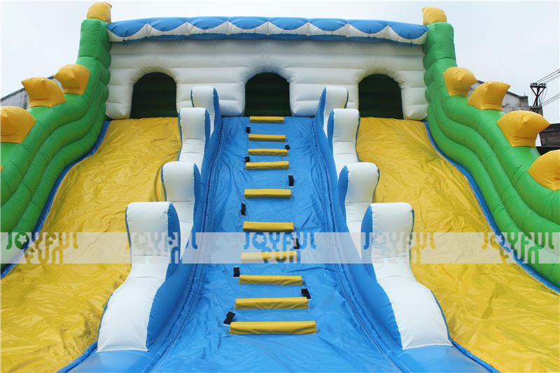 Factory new product double line slide inflatable colorful dry slide for sale JFSD-D18-7.JPG