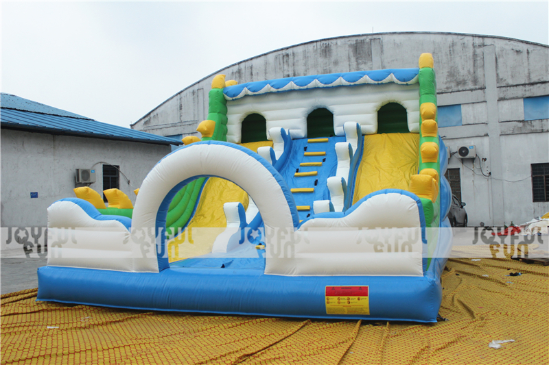 Factory new product double line slide inflatable colorful dry slide for sale JFSD-D18-3.JPG
