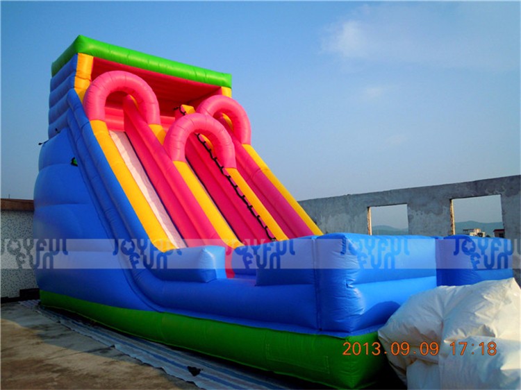 Popular commercial double lane inflatable slide jumping toy inflatable game for kids and adults JFSD-D10-4.jpg