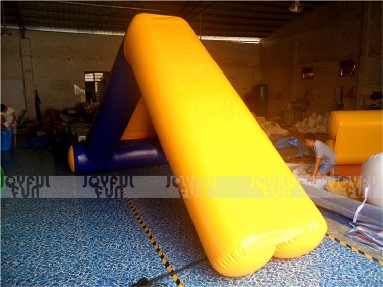Inflatable floating tube slides