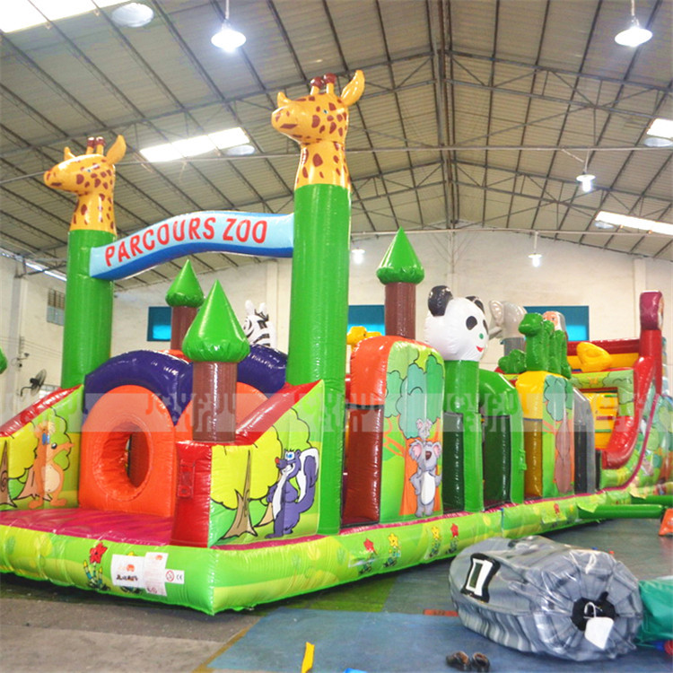 High quality animal world theme inflatable jumping obstacle for sale JFOB-003.jpg
