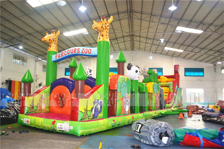 High quality animal world theme inflatable obstacle funny game for sale JFOB-003-1.jpg