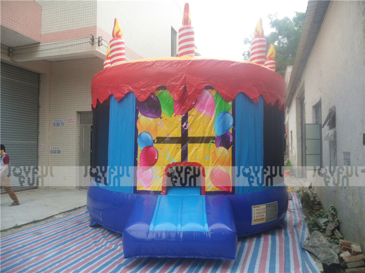 Factory price birthday cake bouncer inflatable jumping house for party JFBC-018-2.JPG