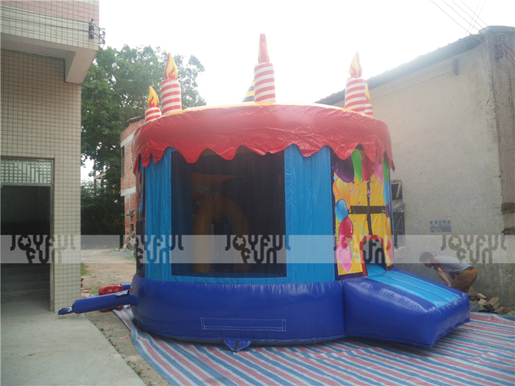 Factory price birthday cake bouncer inflatable jumping house for party JFBC-018-8.JPG