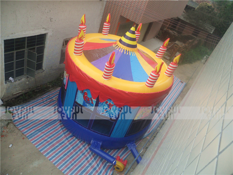 Factory price birthday cake bouncer inflatable jumping house for party JFBC-018-10.JPG