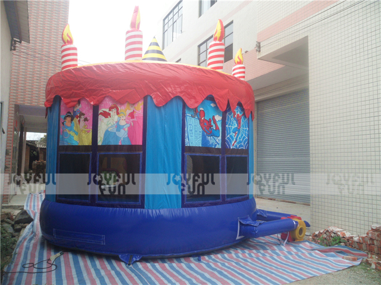 Factory price birthday cake bouncer inflatable jumping house for party JFBC-018-9.JPG