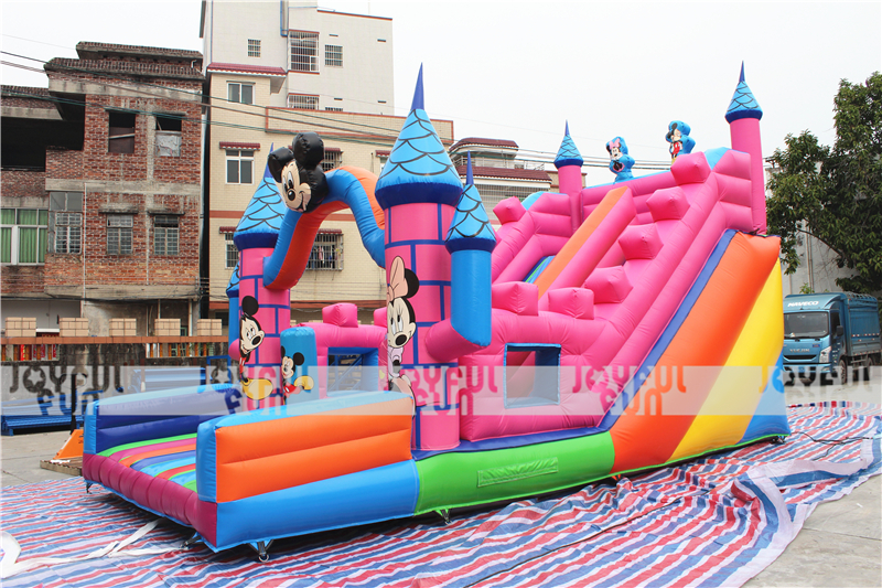 Professional factory favorite Micky Mouse cartoon inflatable slide inflatable dry slide for amusement park JFSD-16S-3.JPG