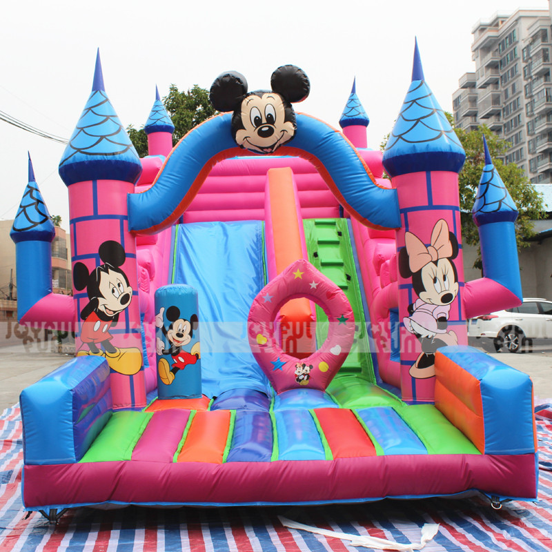 Professional factory favorite Micky Mouse cartoon inflatable slide inflatable dry slide for amusement park JFSD-16S,pc1.JPG