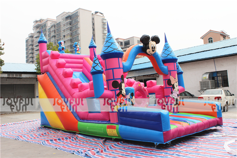 Professional factory favorite Micky Mouse cartoon inflatable slide inflatable dry slide for amusement park JFSD-16S-1.JPG