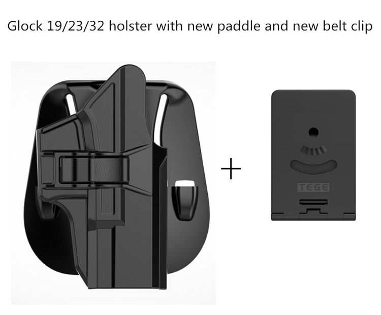 Glock19 holster paddle+belt clip