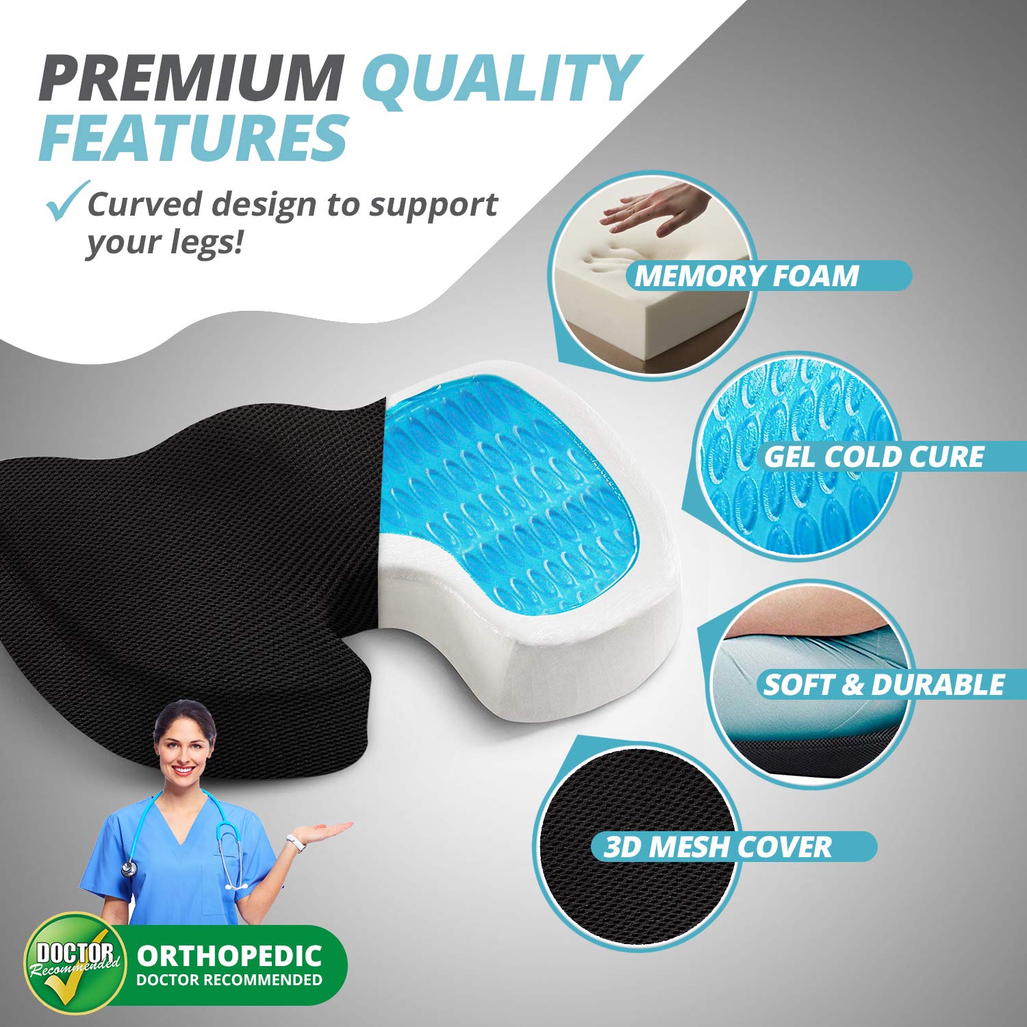 coccyx orthopedic memory foam seat cushion
