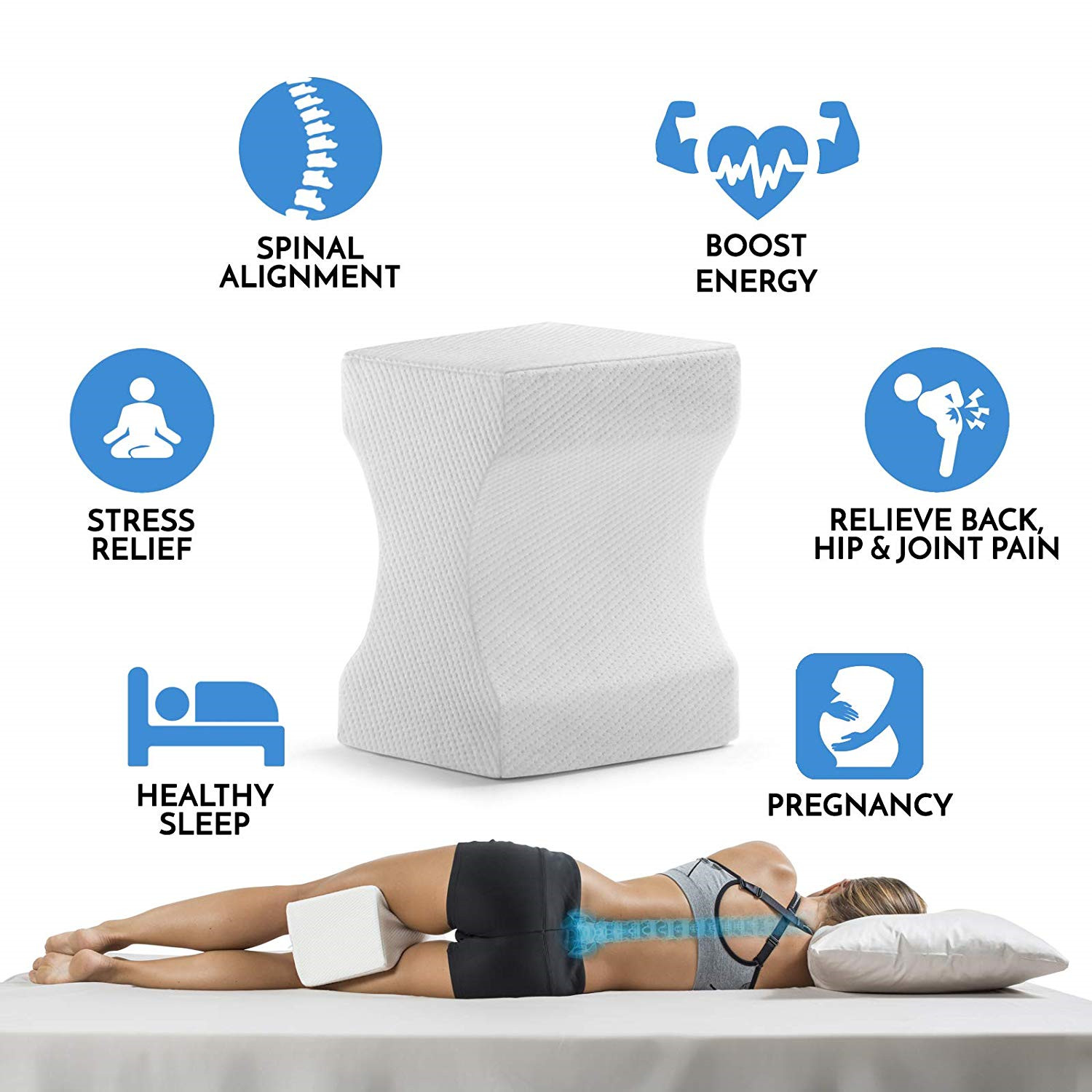 Cooling Orthopedic Knee Support Pillow For Sciatica Relief Knee Wedge Memory Foam Pillow Cushion