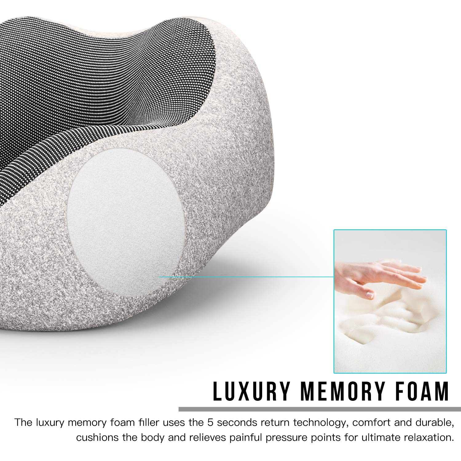 Amazon Hotsale Neck Pillow 100% Pure Memory Foam Pillow For Long Trip Head Rest