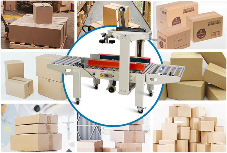 Semi-automatic 5050X Adhesive Tape 1-12 Postal Small Carton Box Top And Bottom Sealing Machine