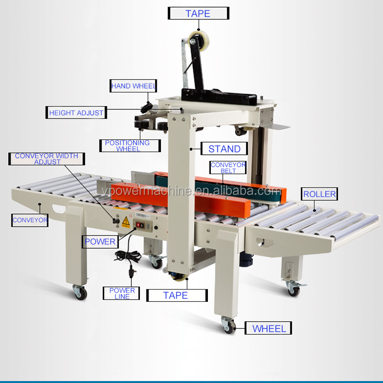 Semi-automatic 5050X Adhesive Tape 1-12 Postal Small Carton Box Top And Bottom Sealing Machine