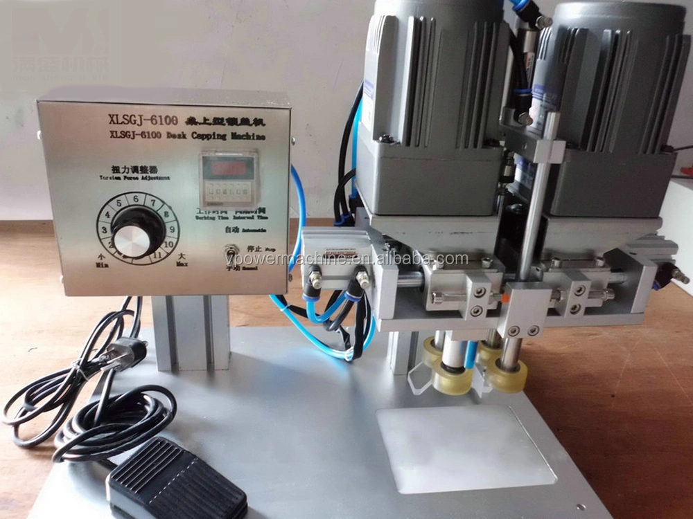 6100 Type desktop Pneumatic semi-automatic capping Screwing machines for round cap, pump, spray tightening,plastic Screw Cap