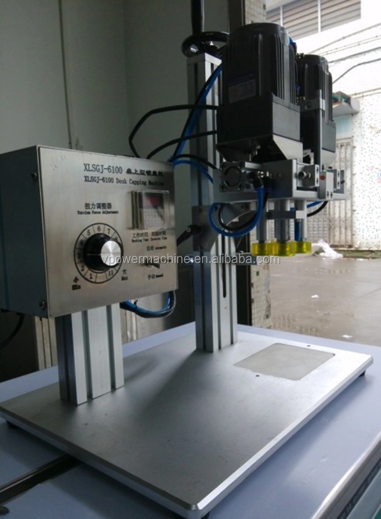 6100 Type desktop Pneumatic semi-automatic capping Screwing machines for round cap, pump, spray tightening,plastic Screw Cap