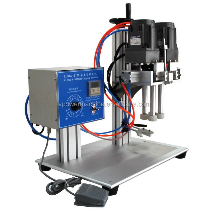 6100 Type desktop Pneumatic semi-automatic capping Screwing machines for round cap, pump, spray tightening,plastic Screw Cap