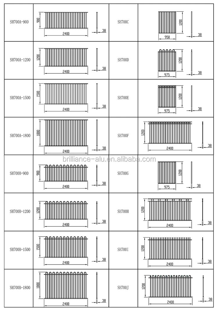 Factory directly supply outdoor aluminum slat fence panels private garden aluminum fence
