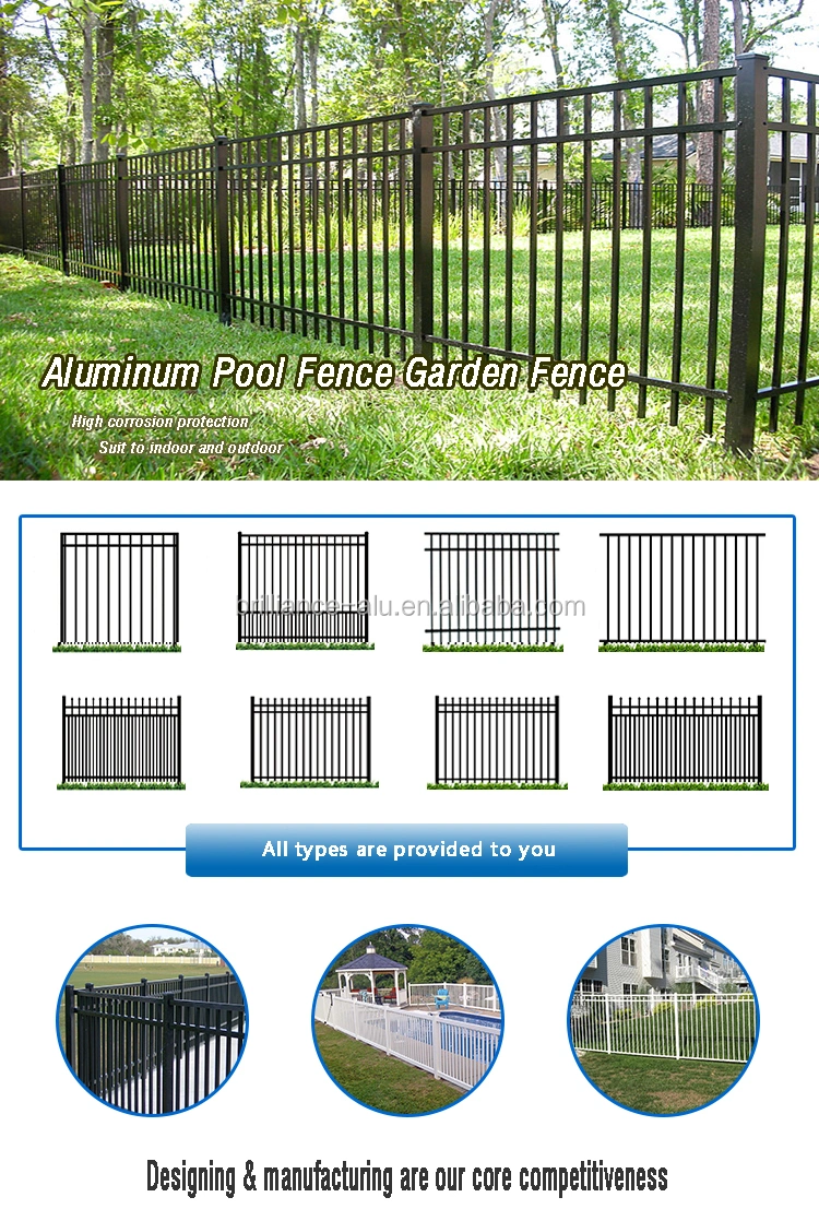 Factory directly supply outdoor aluminum slat fence panels private garden aluminum fence