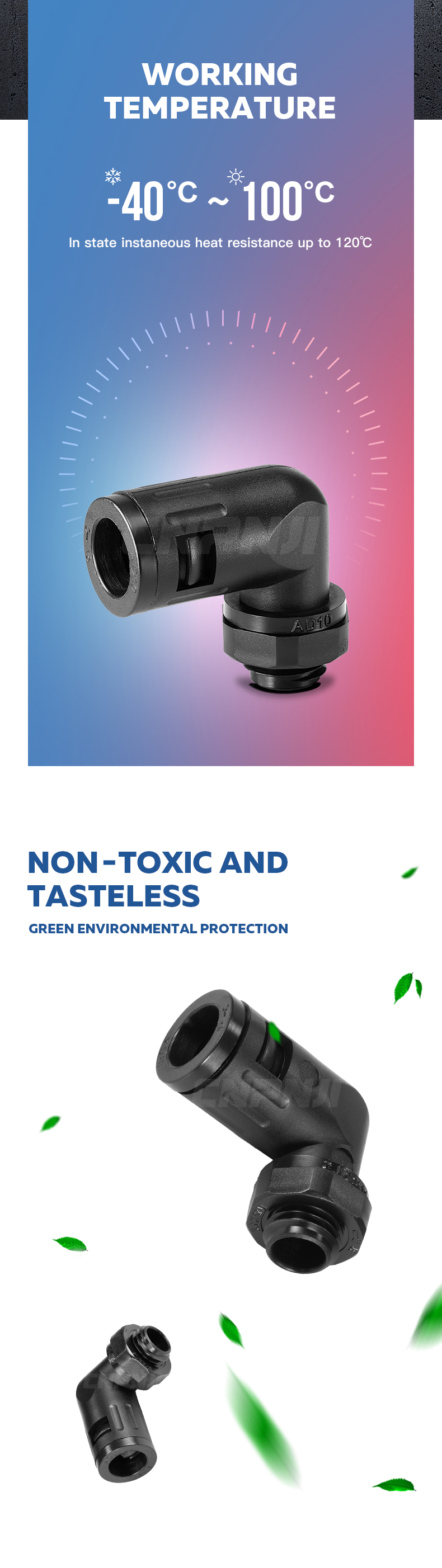 Black wholesale,90 Degree Elbow Fitting Union Connector,for electrical conduit