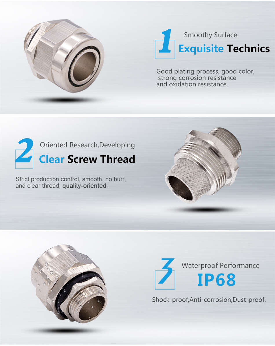 Hot Sell Rohs,IP68 Metric Thread Type,armoured nylon cable gland sizes