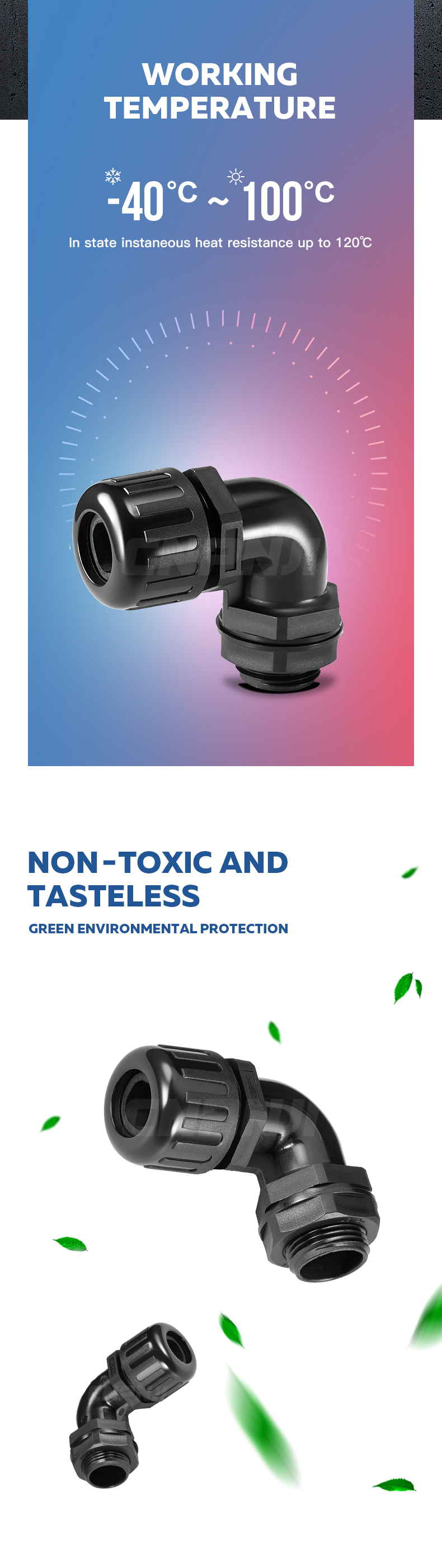 Custom Waterproof IP68,90 degree union elbow,Custom Cable Gland Size
