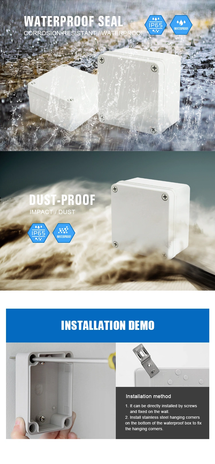Manufacturer Outdoor Plastic IP66 Electrical Waterproof Junction Box 6 terminal junction box