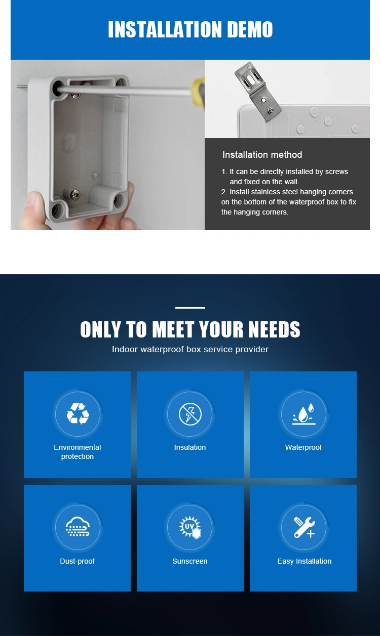 New plastic waterproof enclosure 4x4 junction box distribution box electric