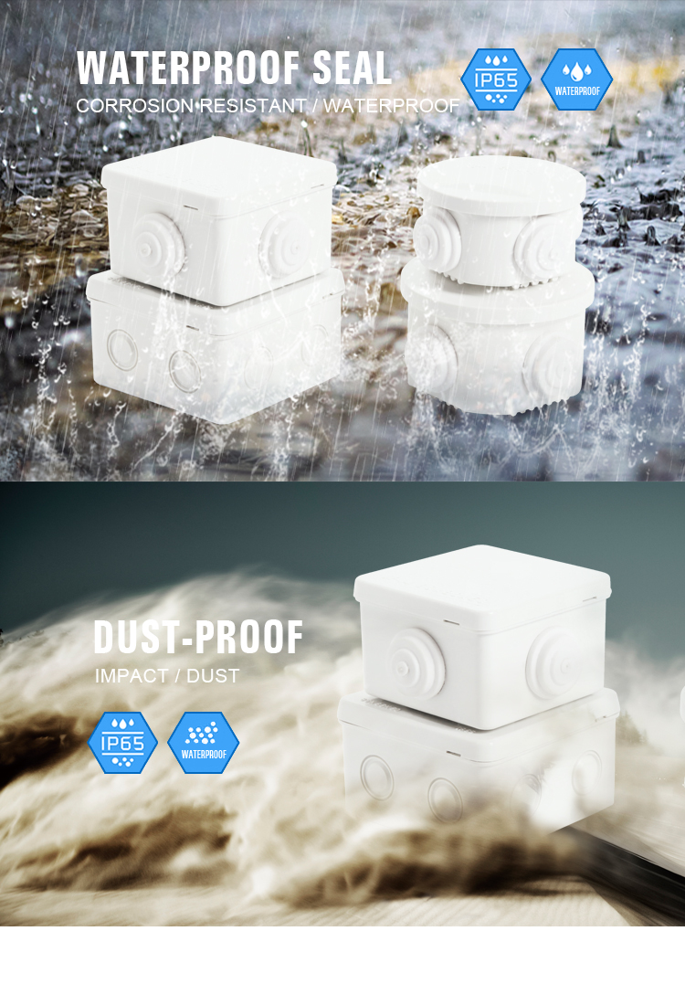 New plastic waterproof enclosure square 2x4 junction box electricity with CE