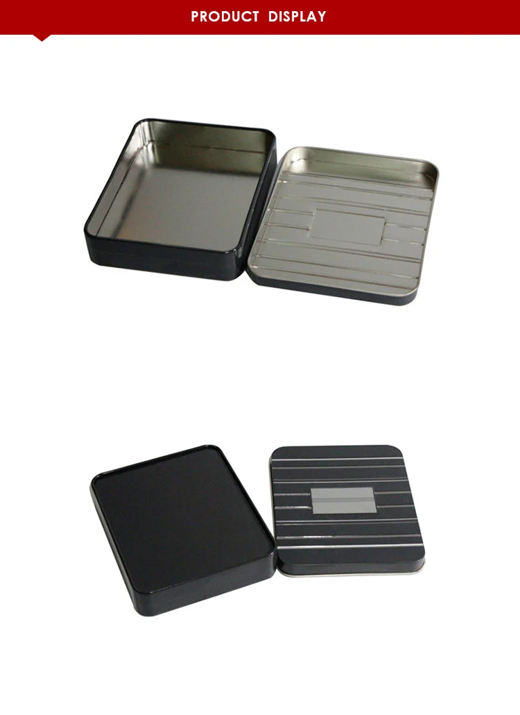 Custom metal gift tin boxes rectangular gift tin can packaging box