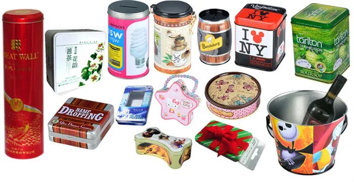 Custom metal gift tin boxes rectangular gift tin can packaging box