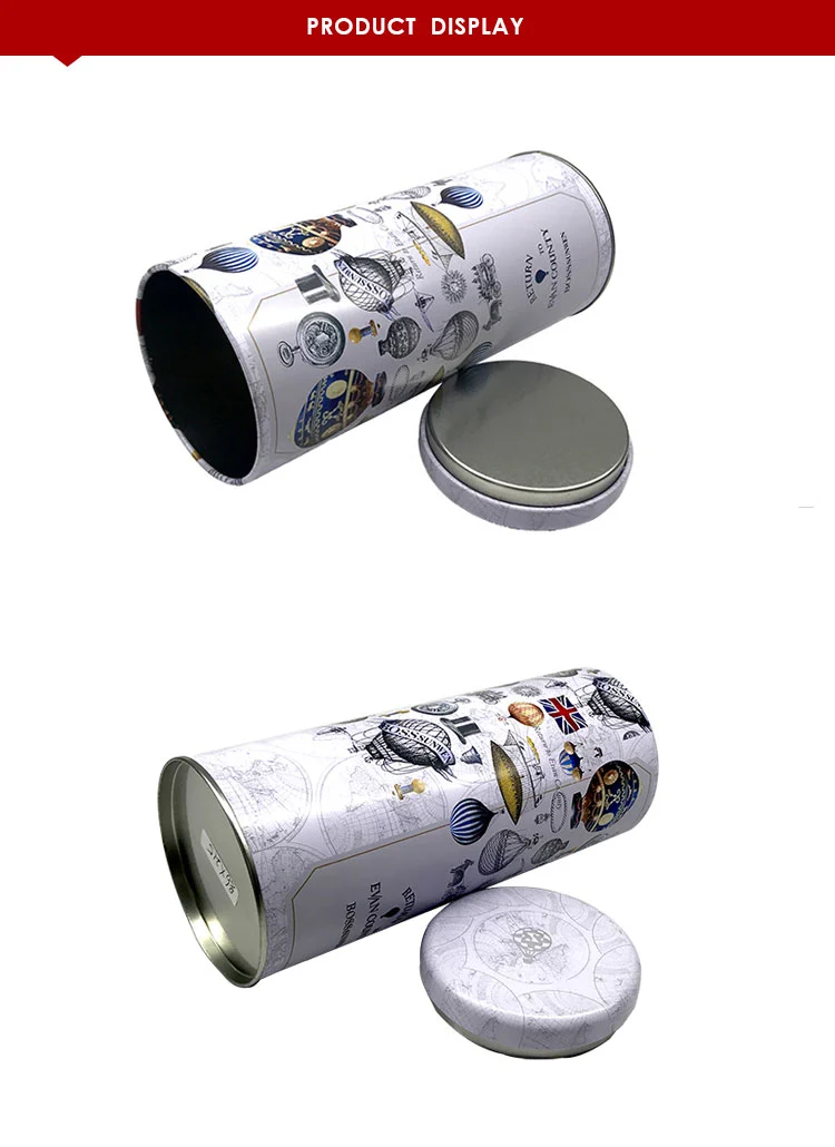 Custom round metal tea tin box round tea tin can wholesale