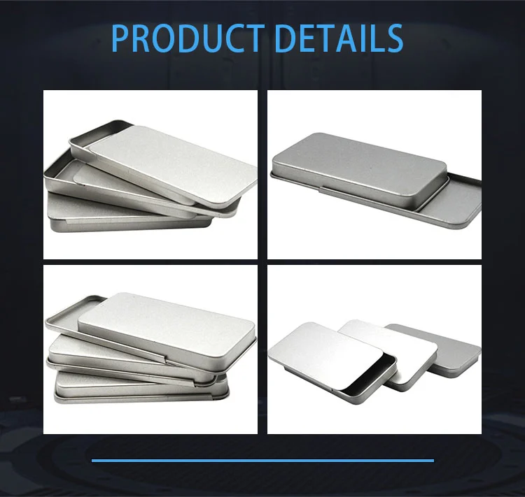 Custom Printing Metal Aluminium Tin Food Boxes Rectangular Tin Box With Slide Lid