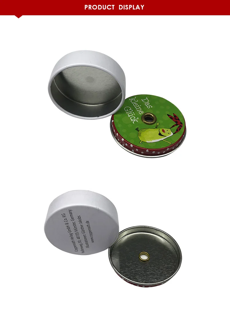 Small round candle tin box wholesale OEM mini metal wax oil tin can